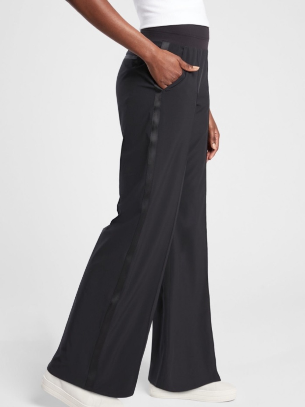 Athleta Nolita Wide Leg Pants Size 2 Black Stretch Pull On Style 657665